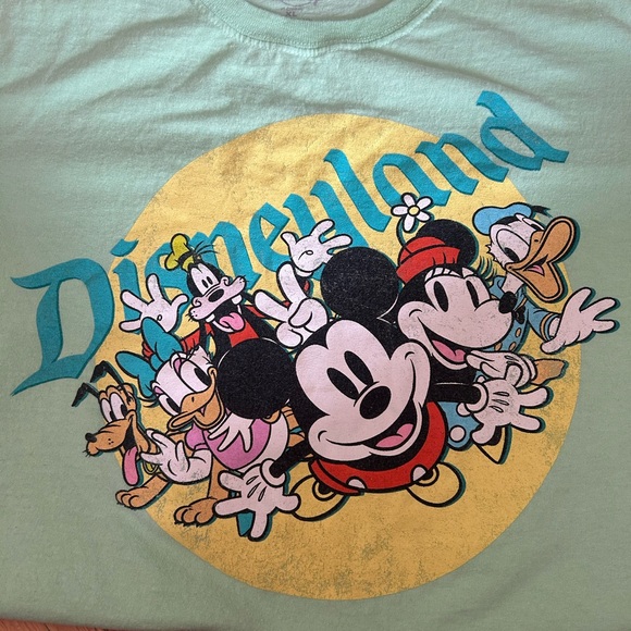 Disneyland Fab 5 Mint Green Graphic T-Shirt Mickey Mouse Disney Parks Cotton XL - Picture 3 of 6